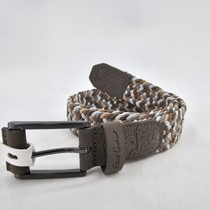 Robert Graham Jacob Belt Braided Woven Belt Paisley Embossed Leather Accents Men